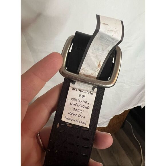 Aeropostale Dark Brown 100% Leather Belt Size Large Woman’s - Picture 8 of 9